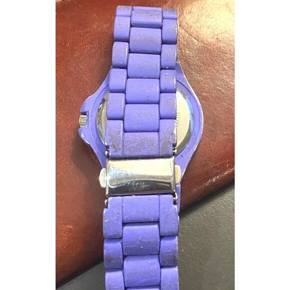 Women's 38mm XOXO Watch, Rubber Coated Metal Band and Case, Crystal Accents - Picture 3 of 4